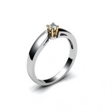 Zásnubný prsteň biele zalto s briliantom 045